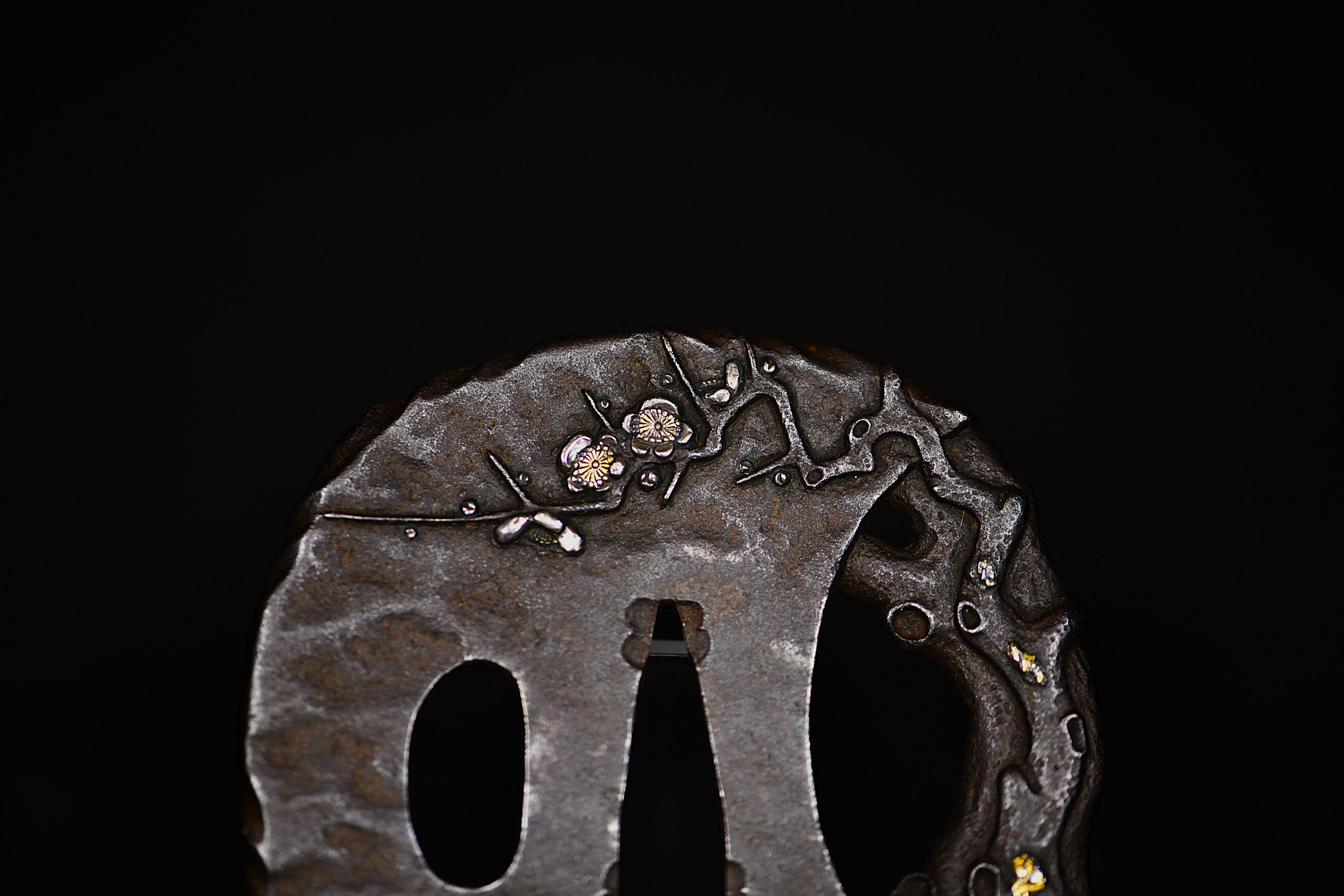 Marugata iron plum tree tsuba