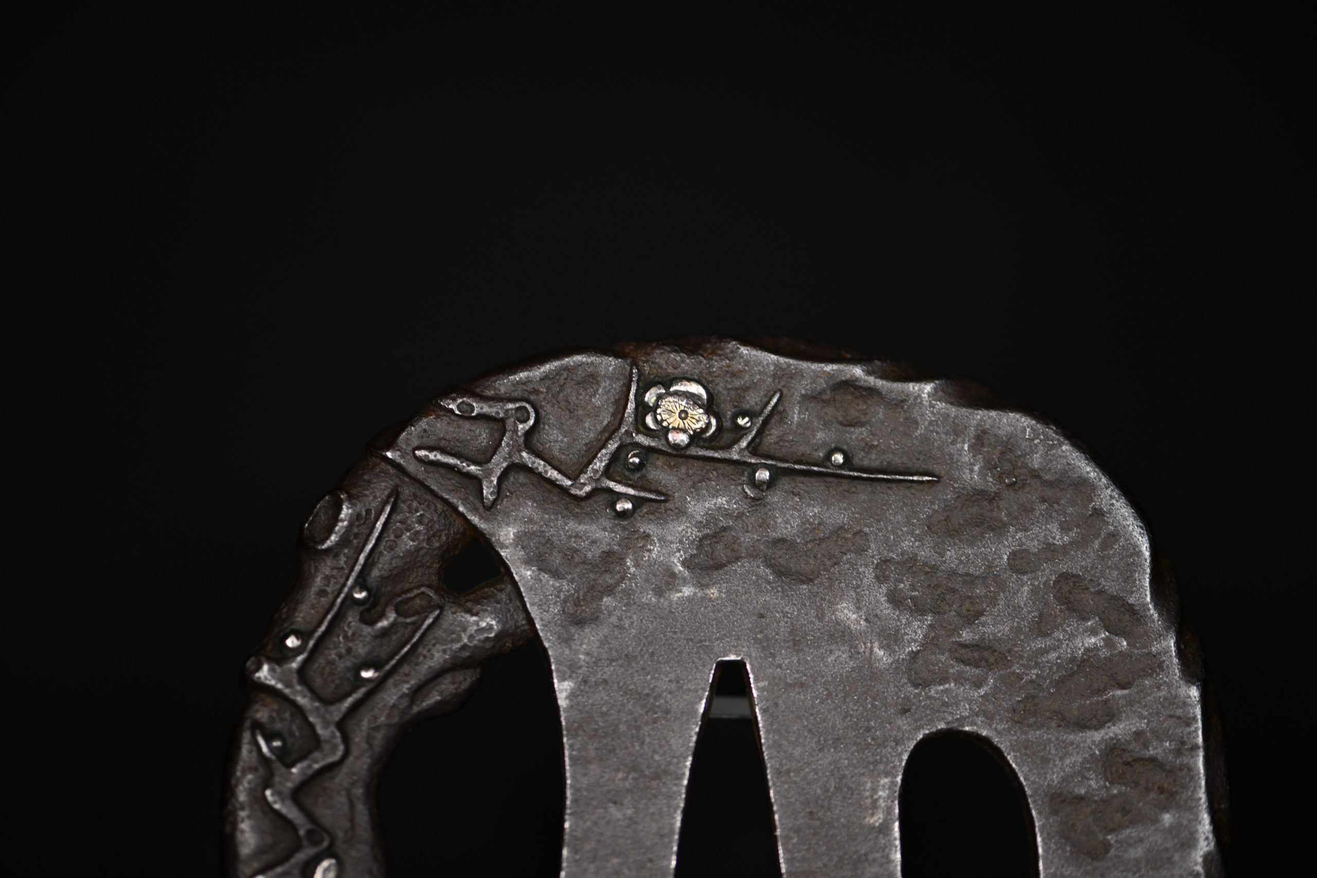 Marugata iron plum tree tsuba