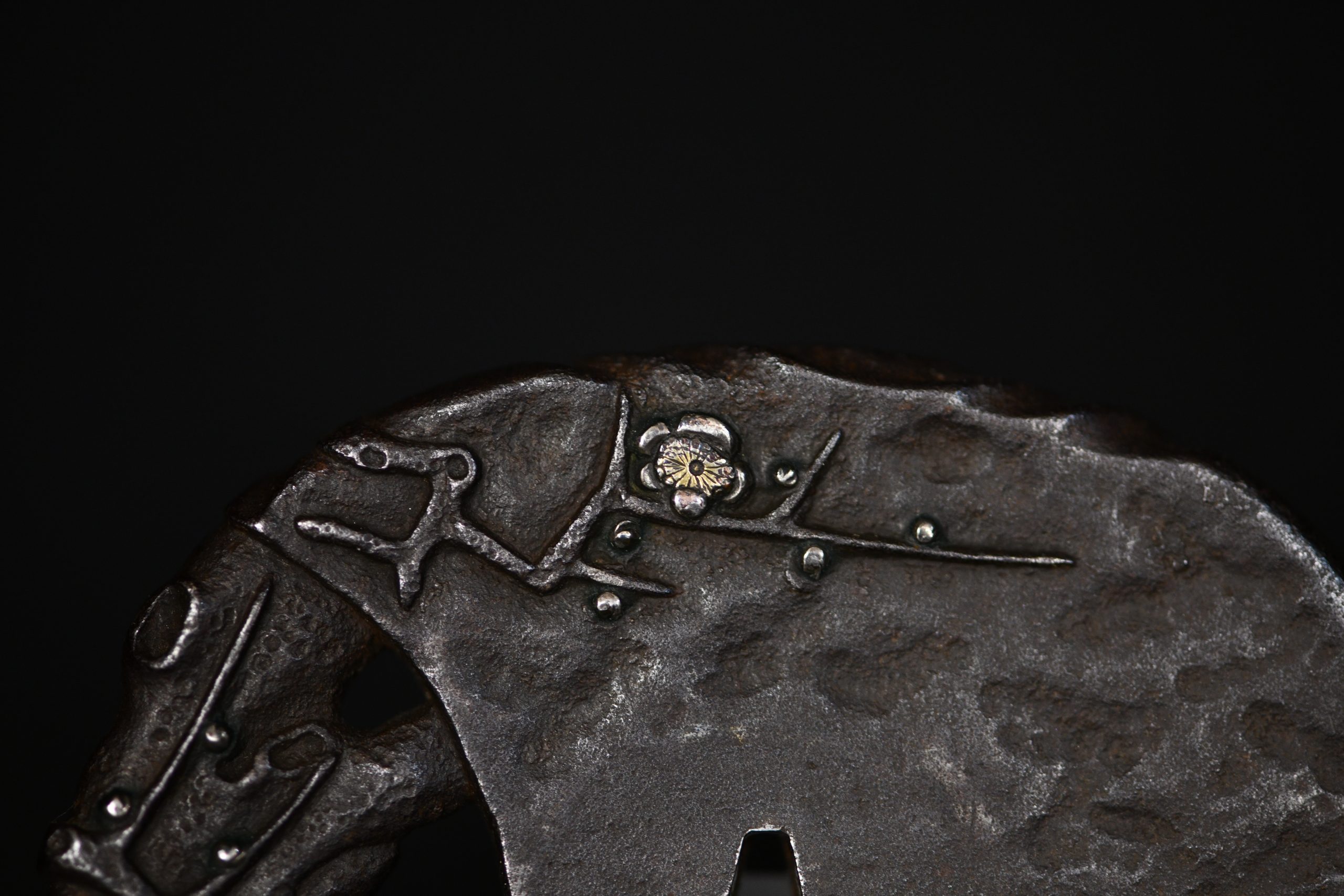 Marugata iron plum tree tsuba