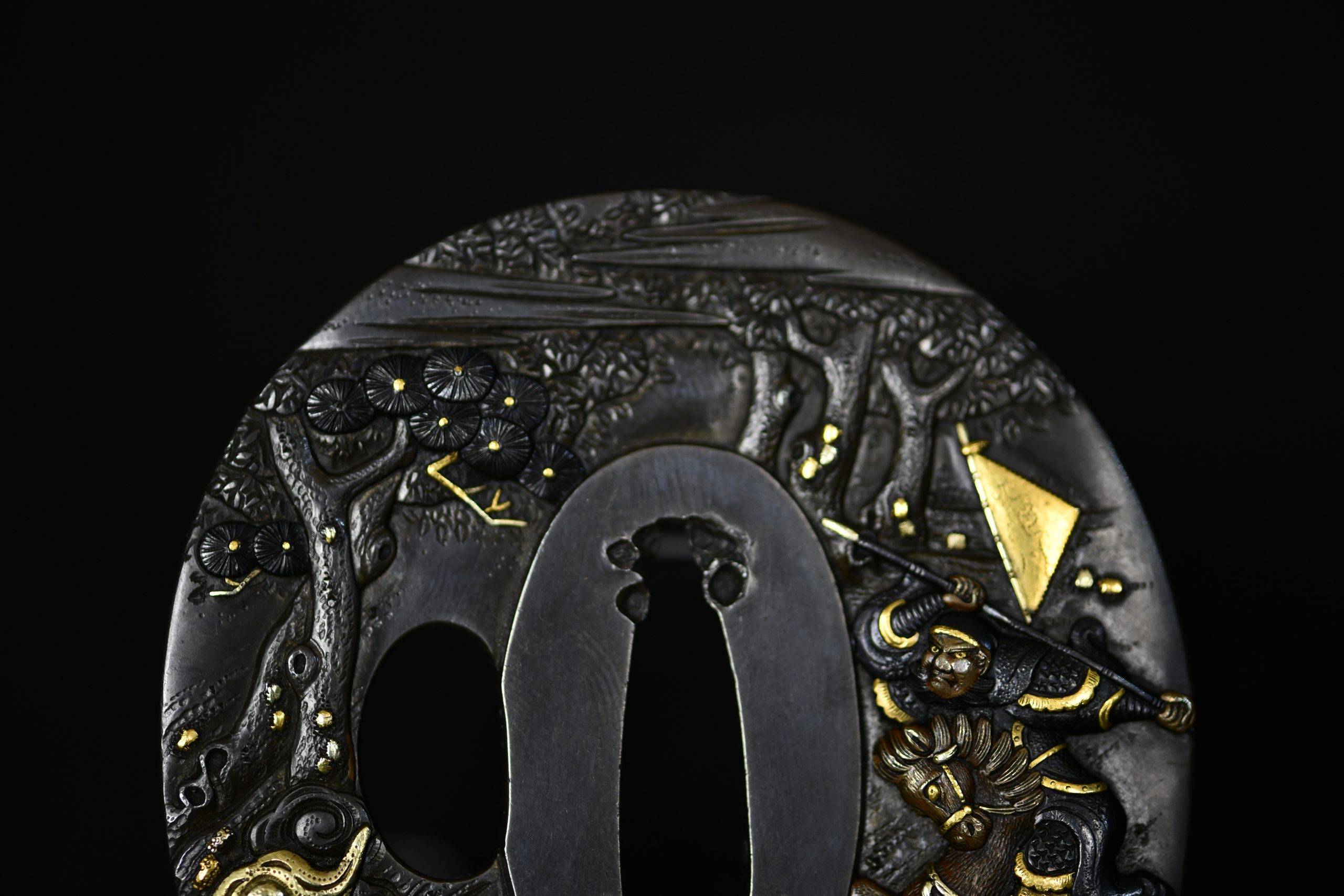 Marugata shibuichi tsuba samurai NBTHK hozon