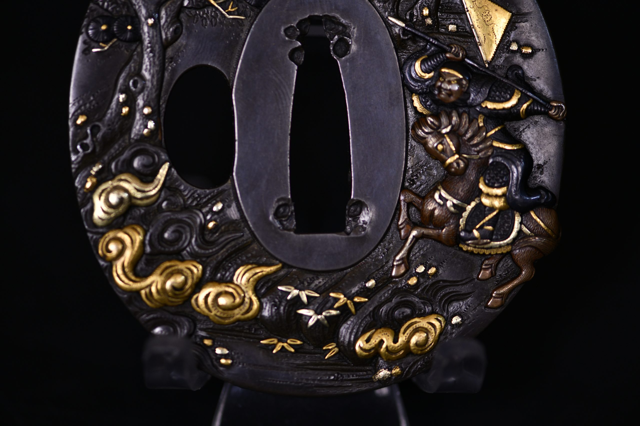 Marugata shibuichi tsuba samurai NBTHK hozon