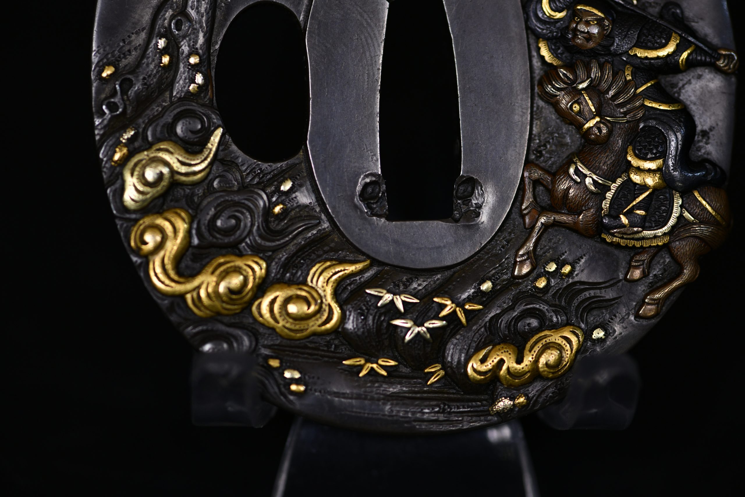 Marugata shibuichi tsuba samurai NBTHK hozon