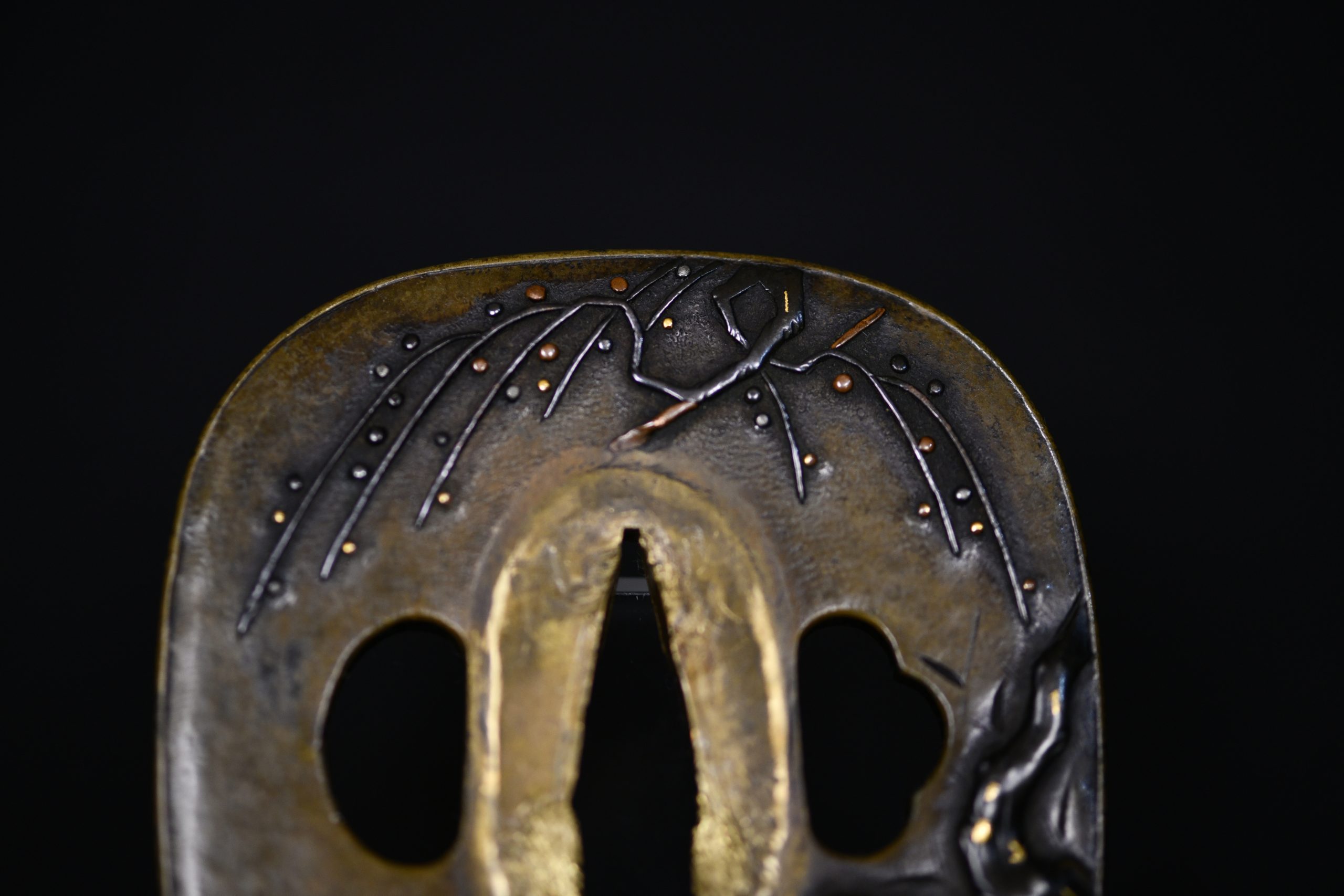 Marugata shakudo folklore tsuba - Image 86
