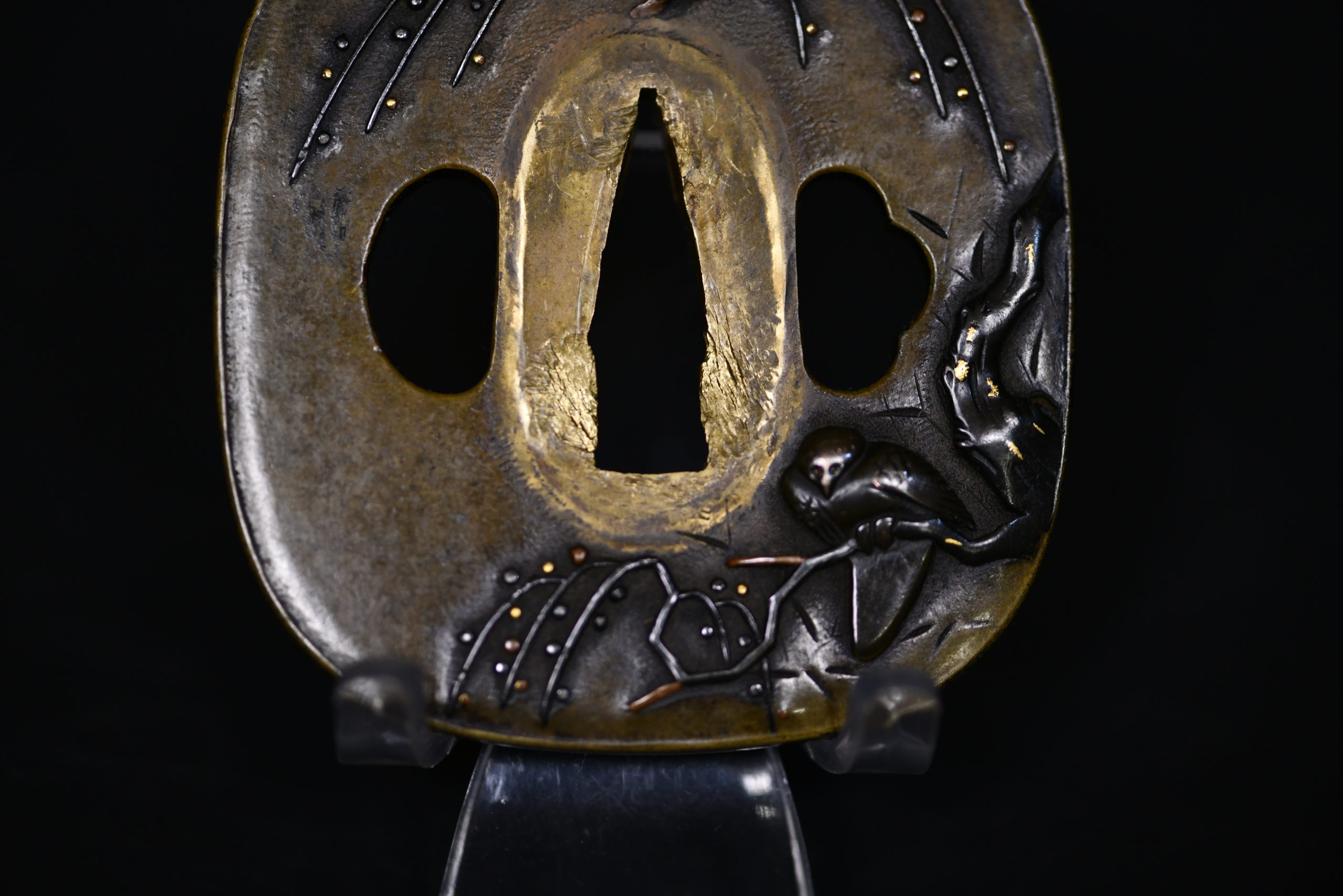 Marugata shakudo folklore tsuba - Image 88