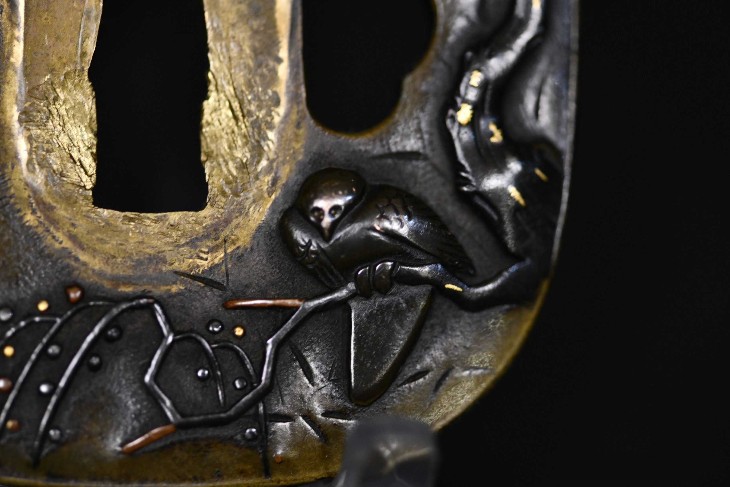 Marugata shakudo folklore tsuba - Image 89