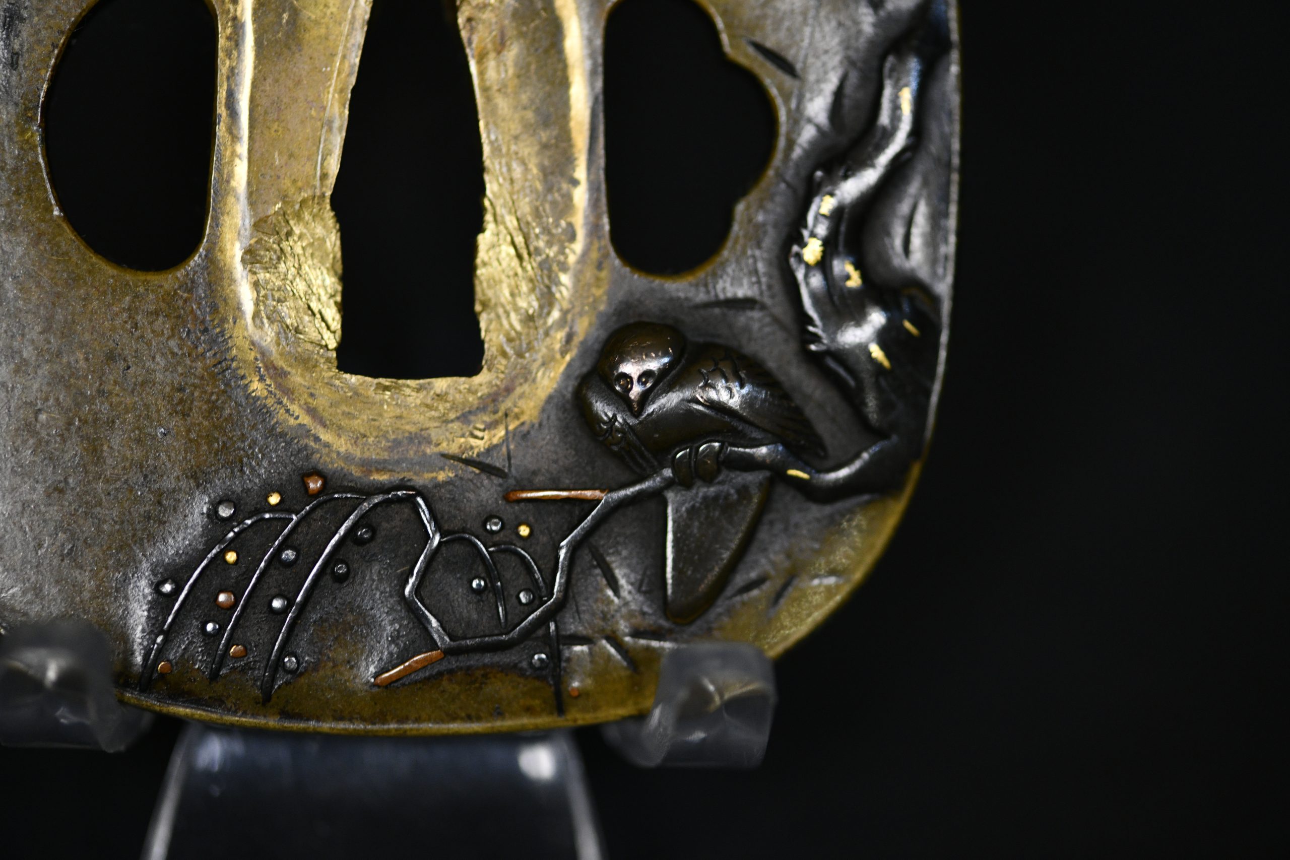 Marugata shakudo folklore tsuba - Image 90
