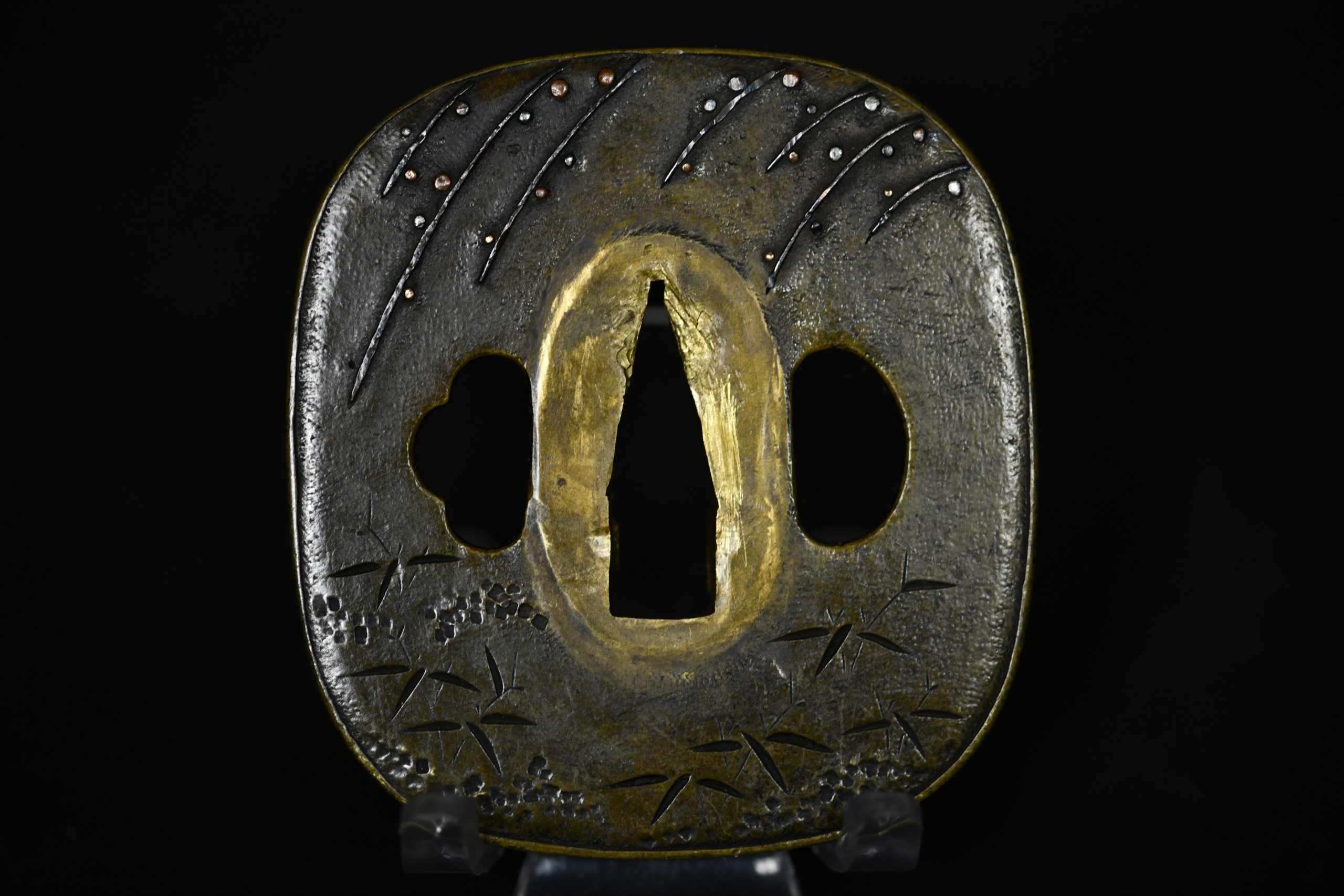 Marugata shakudo folklore tsuba - Image 92