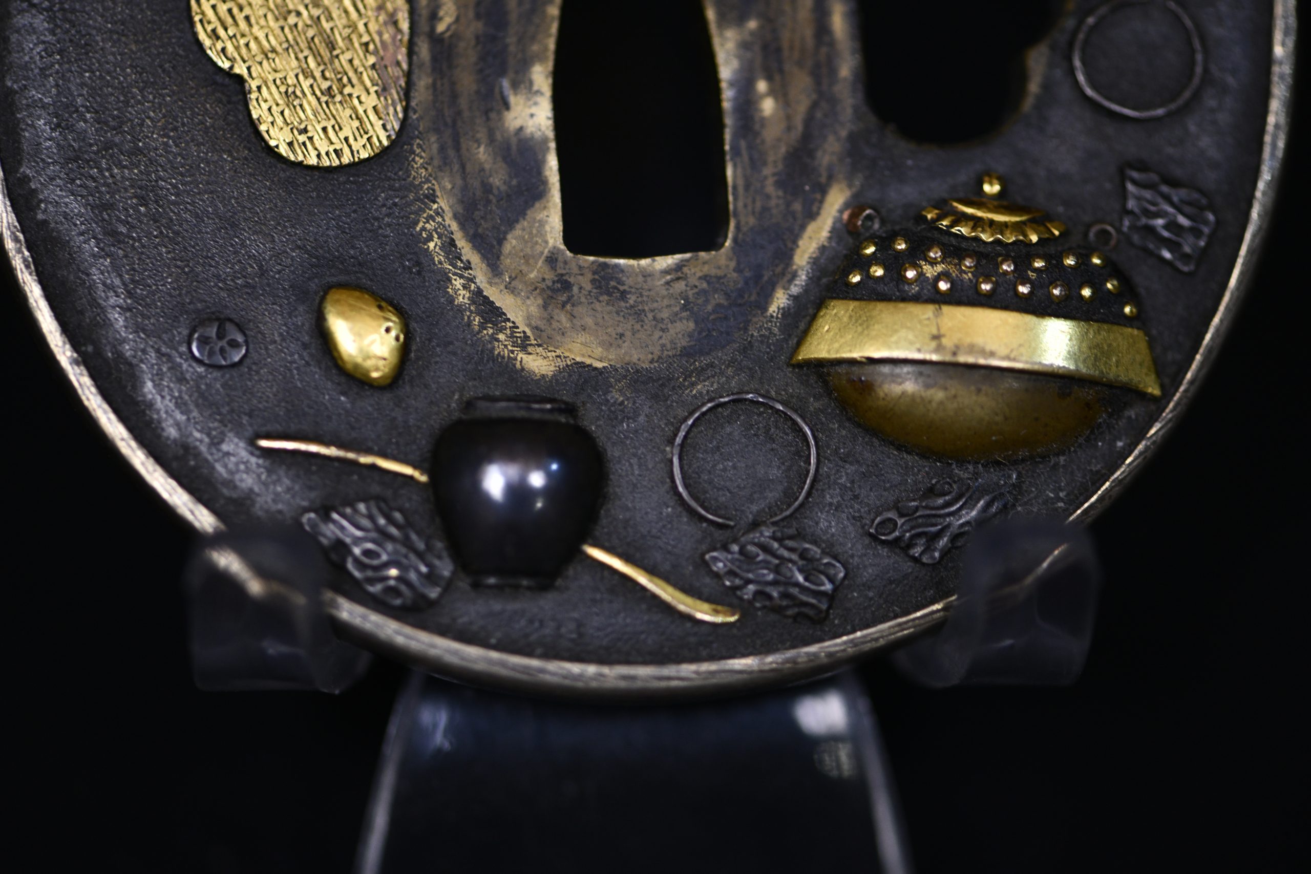 Marugata shakudo folklore tsuba - Image 96