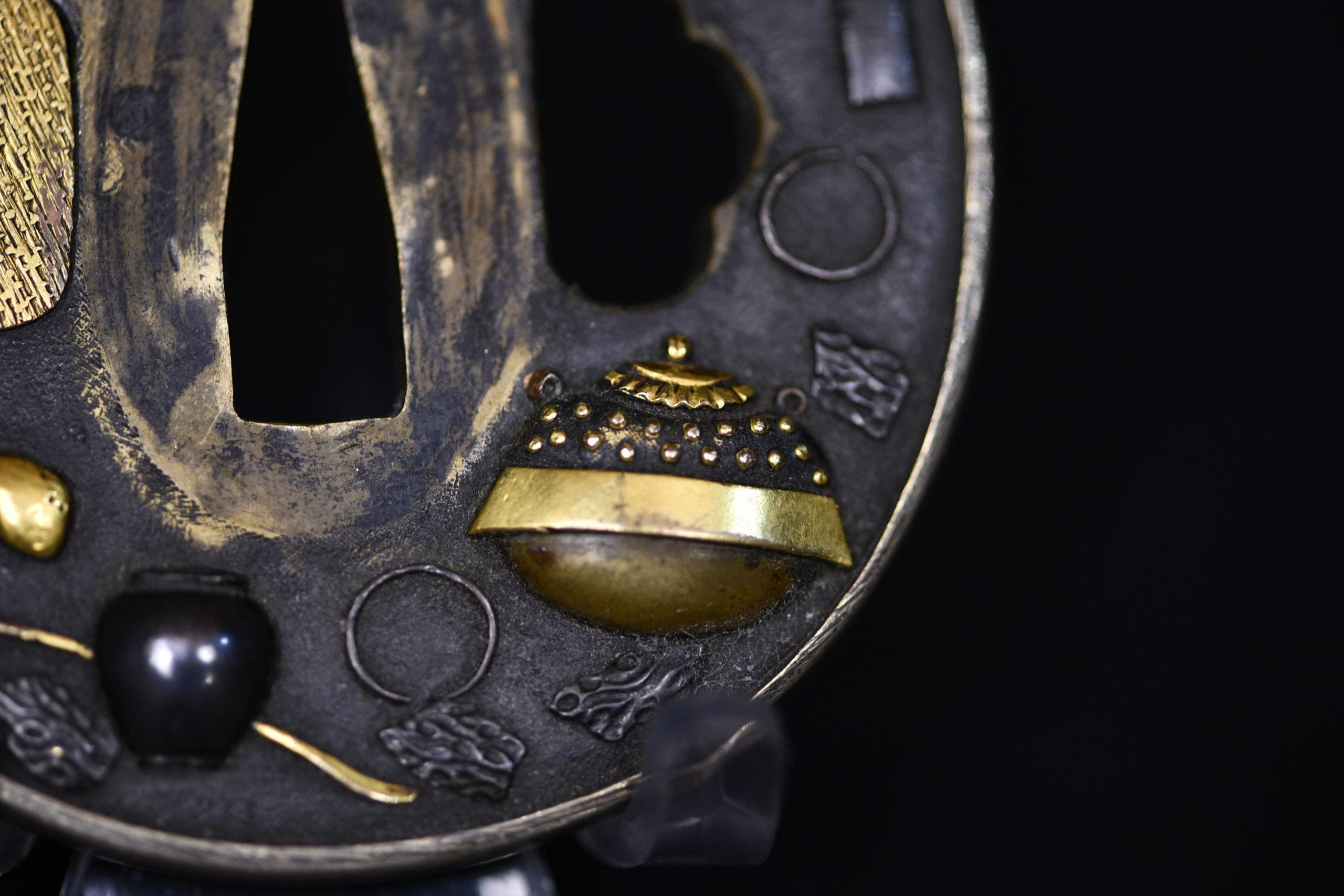 Marugata shakudo folklore tsuba - Image 97