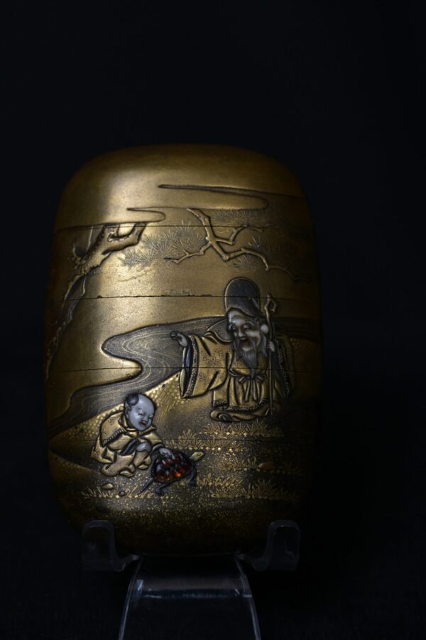 Inro Makie Shibayama Fukurokuju
