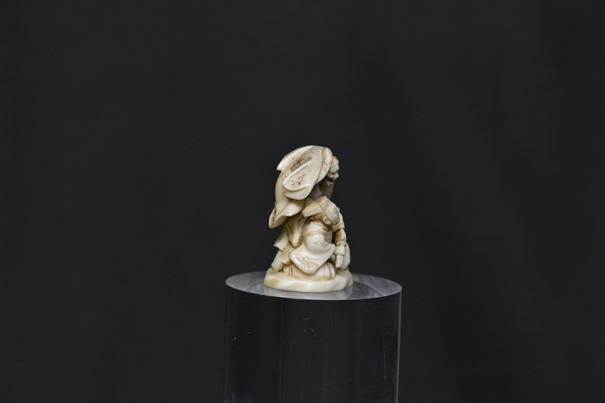 Netsuke Hannya and samurai ivory