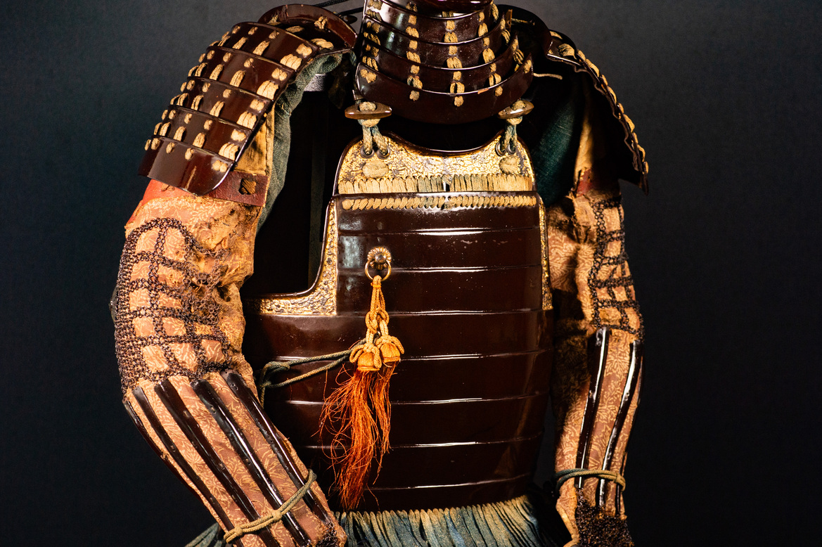 Edo Samurai Armor with Red Kuwagata