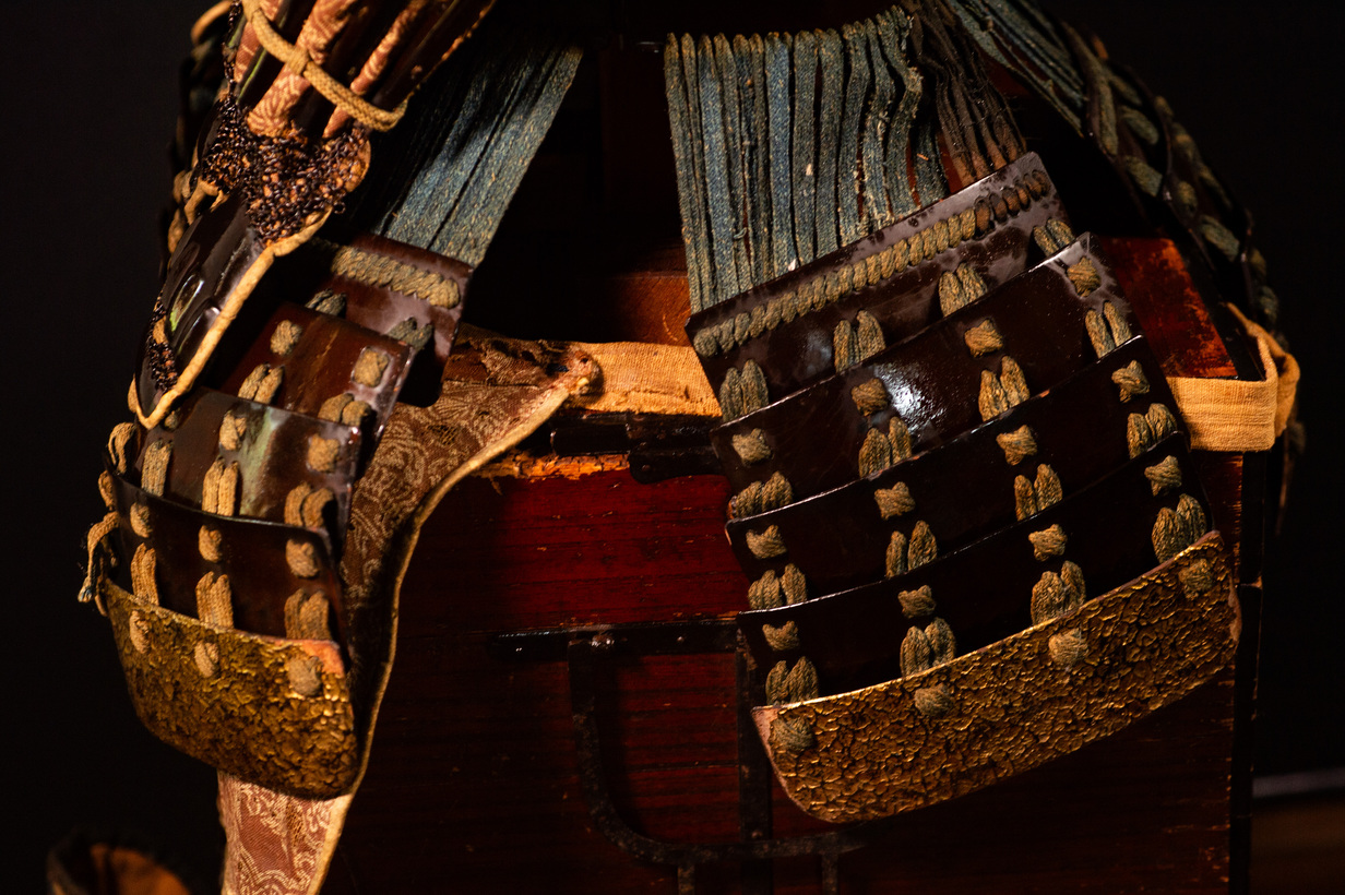 Edo Samurai Armor with Red Kuwagata