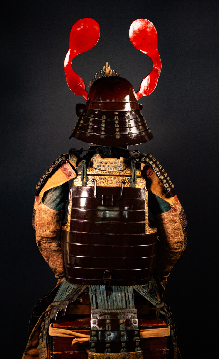 Edo Samurai Armor with Red Kuwagata