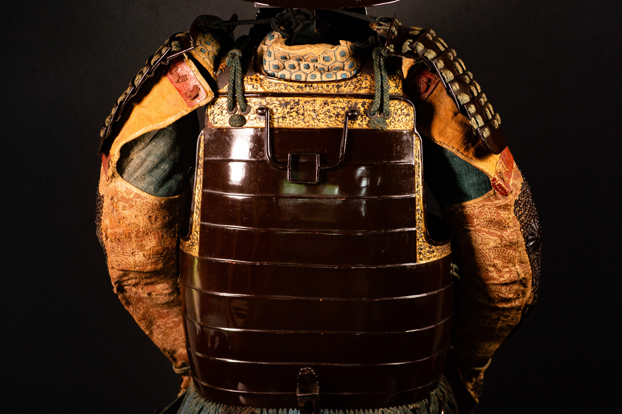 Edo Samurai Armor with Red Kuwagata
