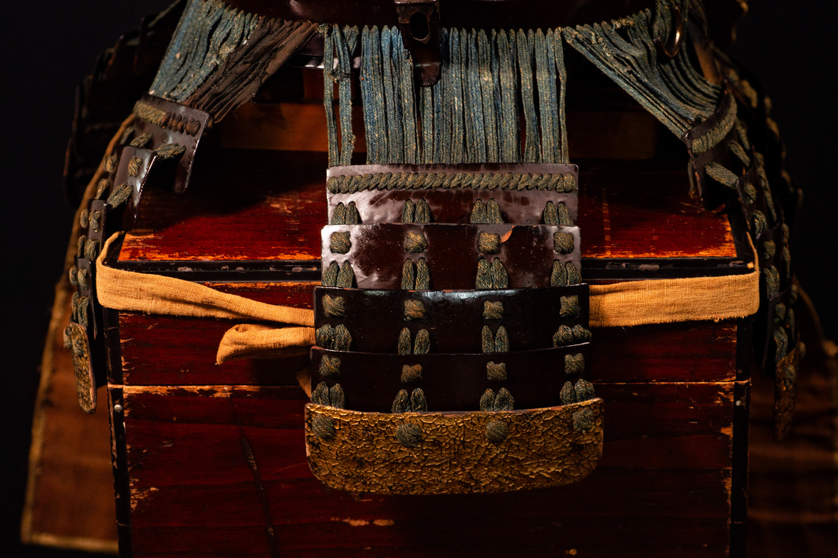 Edo Samurai Armor with Red Kuwagata
