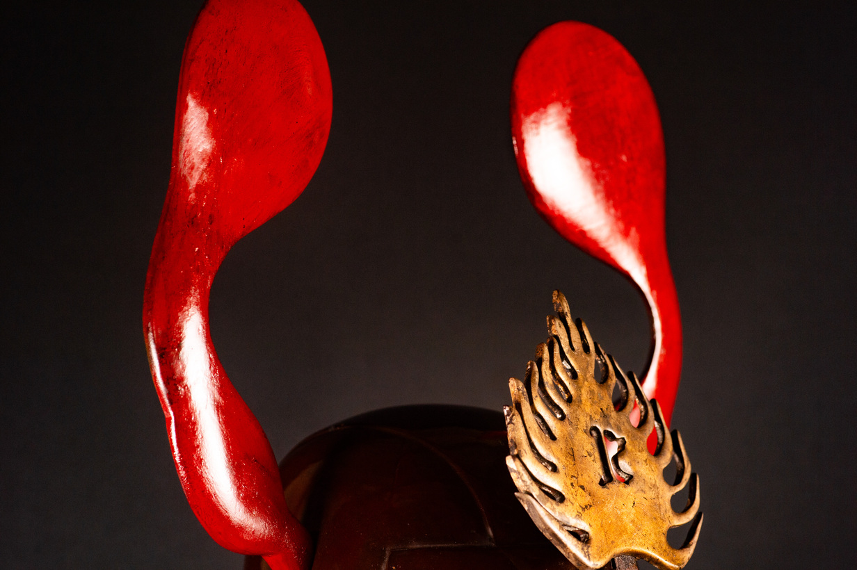 Edo Samurai Armor with Red Kuwagata