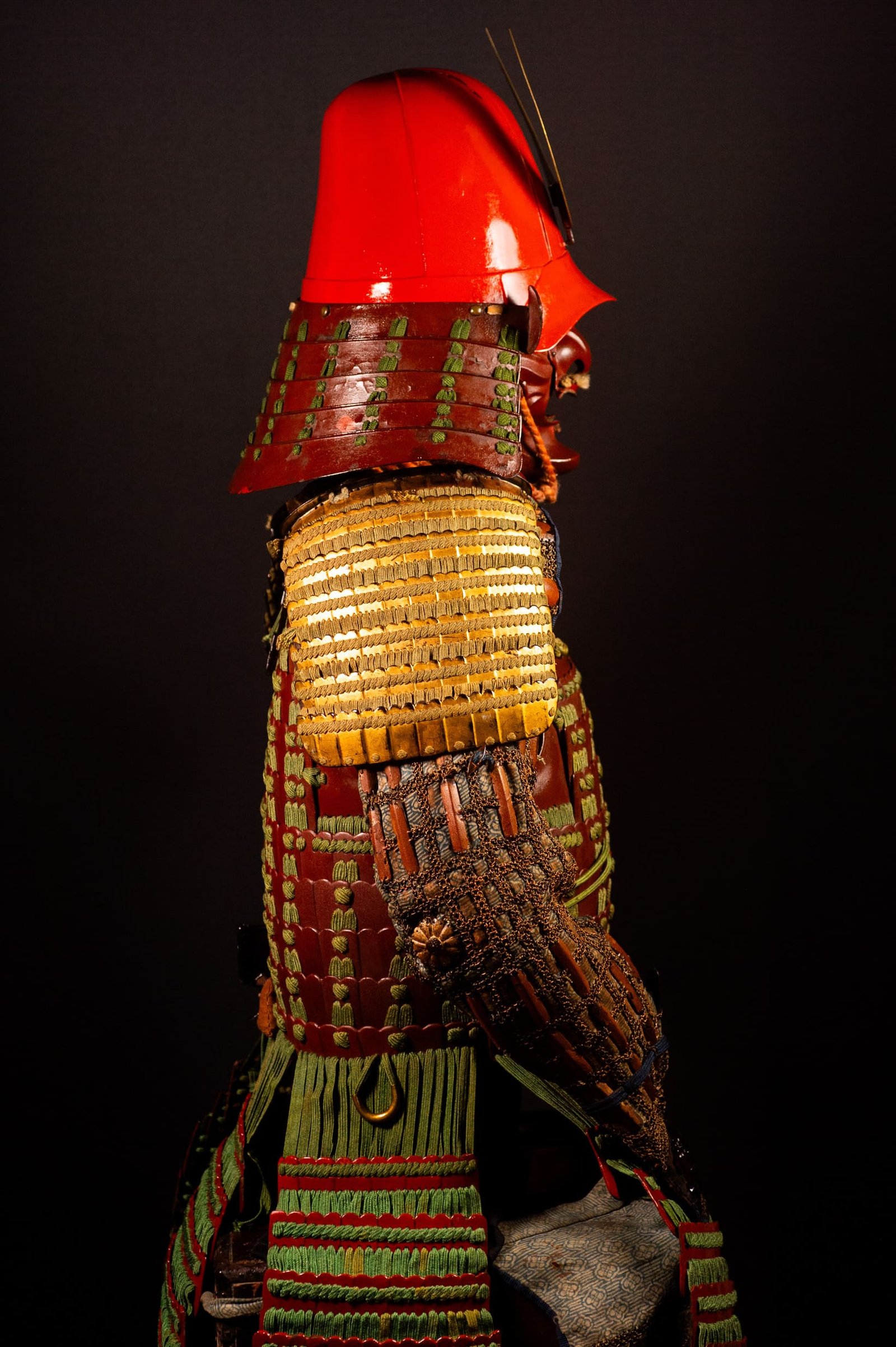 Certified Japanese Samurai Armor (Gusoku) – Red Lacquer Nimai-Dō and Moegi Lacing