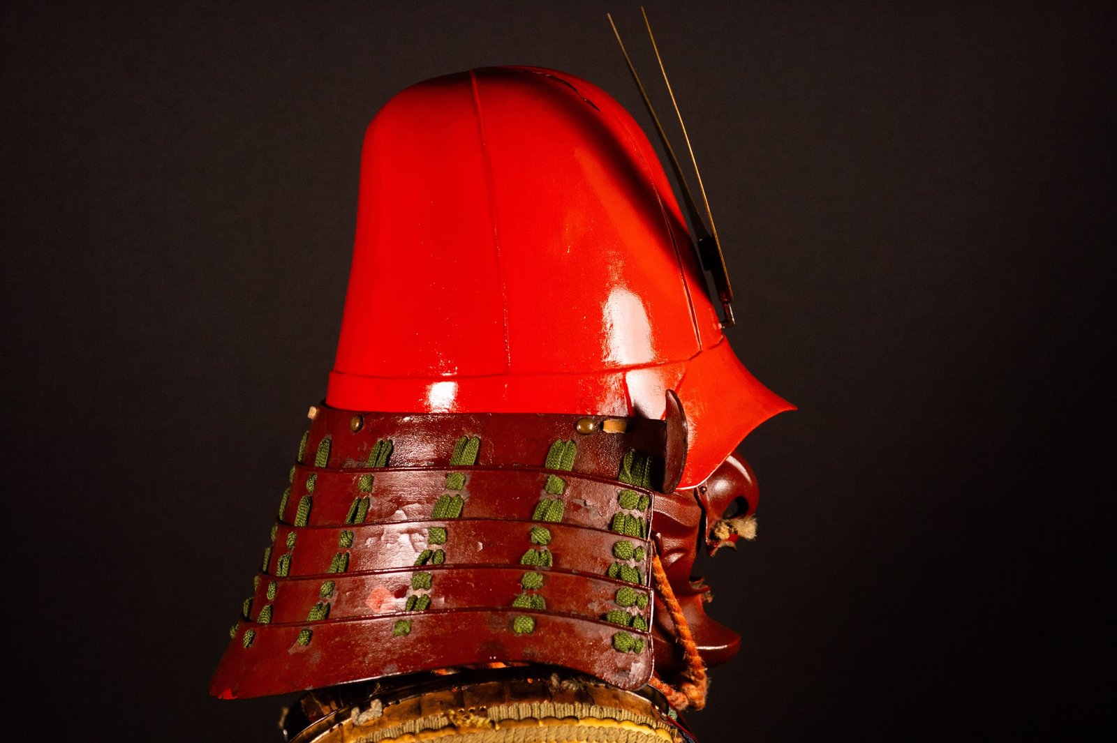 Certified Japanese Samurai Armor (Gusoku) – Red Lacquer Nimai-Dō and Moegi Lacing