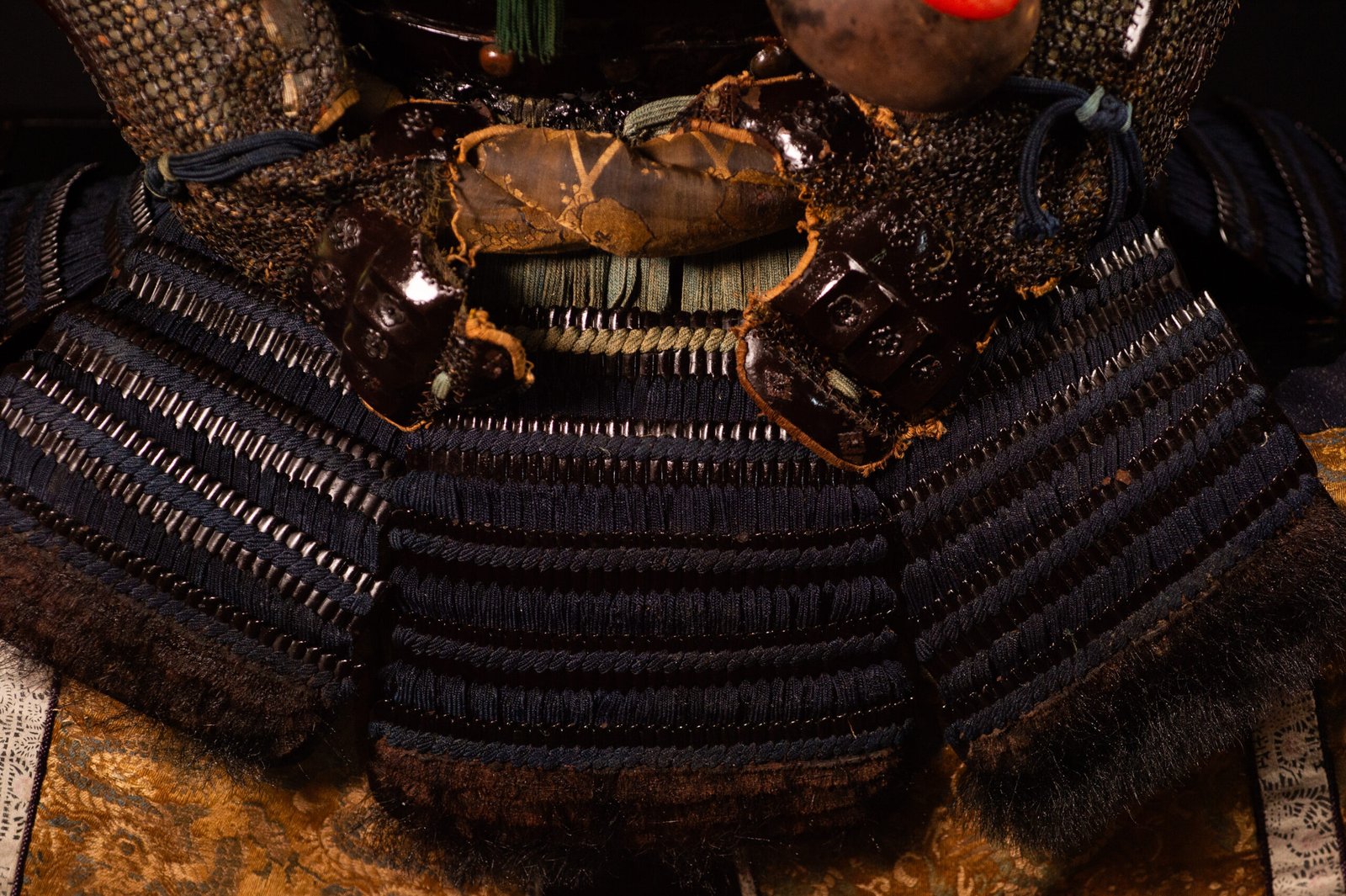 Complete Japanese Samurai Armor Gusoku – Black Lacquer and Navy - Blue Lacing