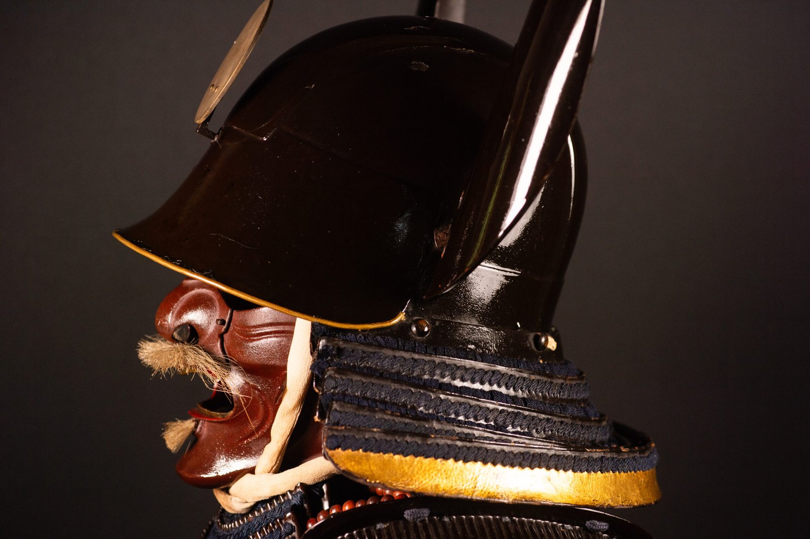 Complete Japanese Samurai Armor Gusoku – Black Lacquer and Navy - Blue Lacing