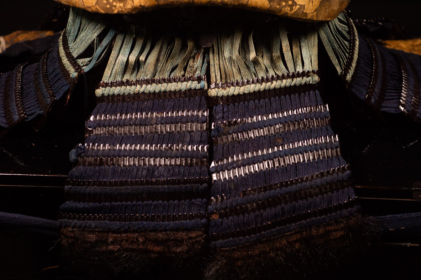 Complete Japanese Samurai Armor Gusoku – Black Lacquer and Navy - Blue Lacing
