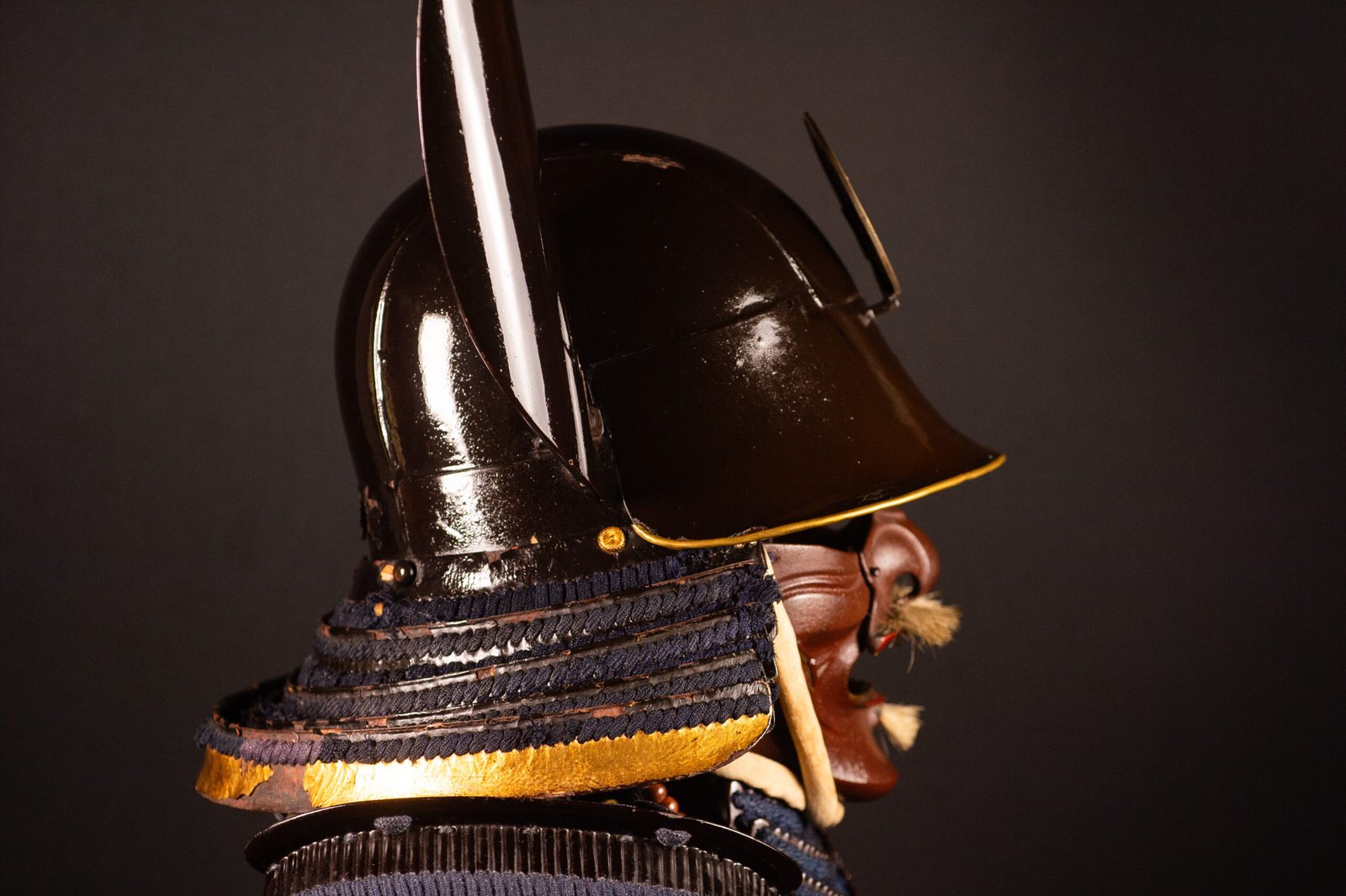 Complete Japanese Samurai Armor Gusoku – Black Lacquer and Navy - Blue Lacing