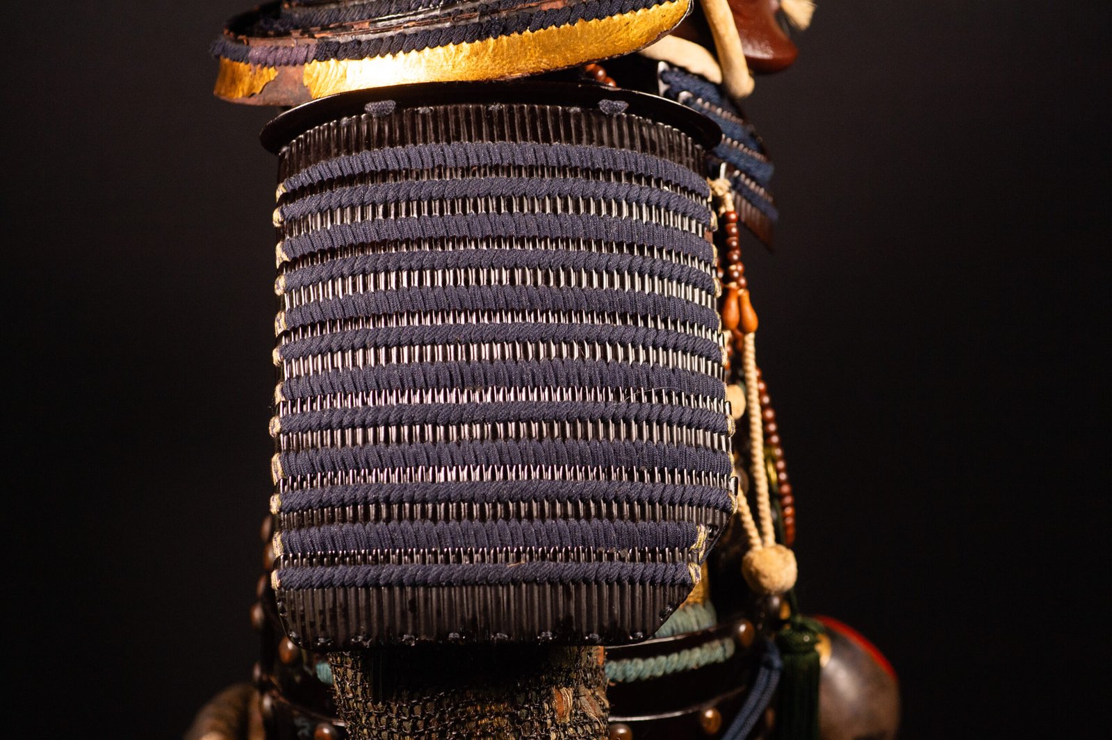 Complete Japanese Samurai Armor Gusoku – Black Lacquer and Navy - Blue Lacing