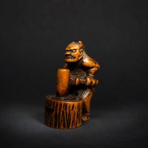 Netsuke Edo in bosso – Oni con Usu e Kine