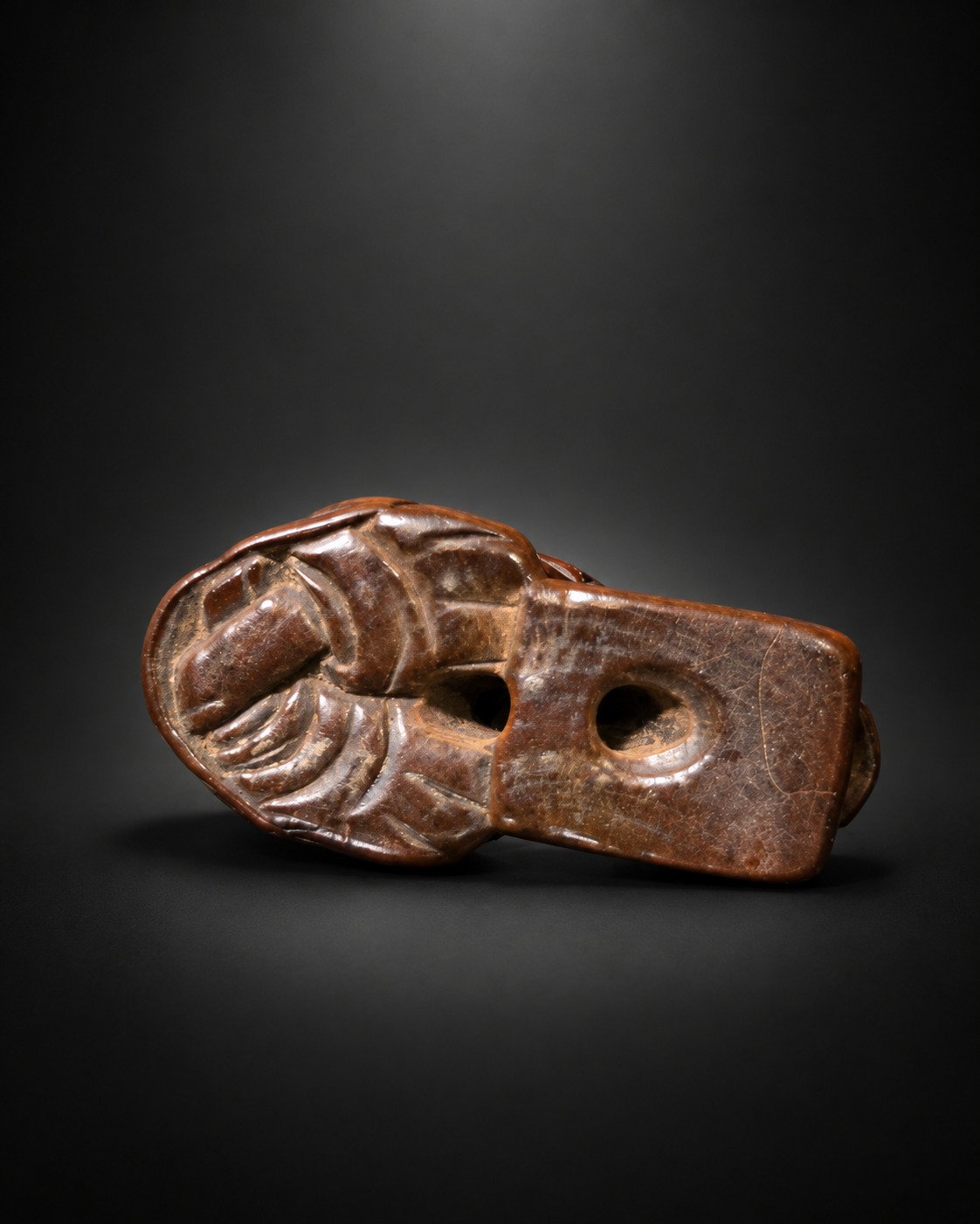Edo Period Boxwood Netsuke of a Calligrapher