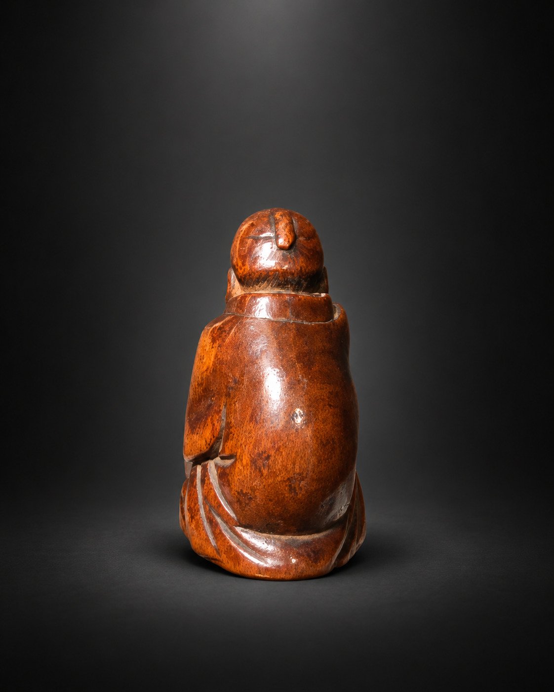 Edo Period Boxwood Netsuke of a Calligrapher