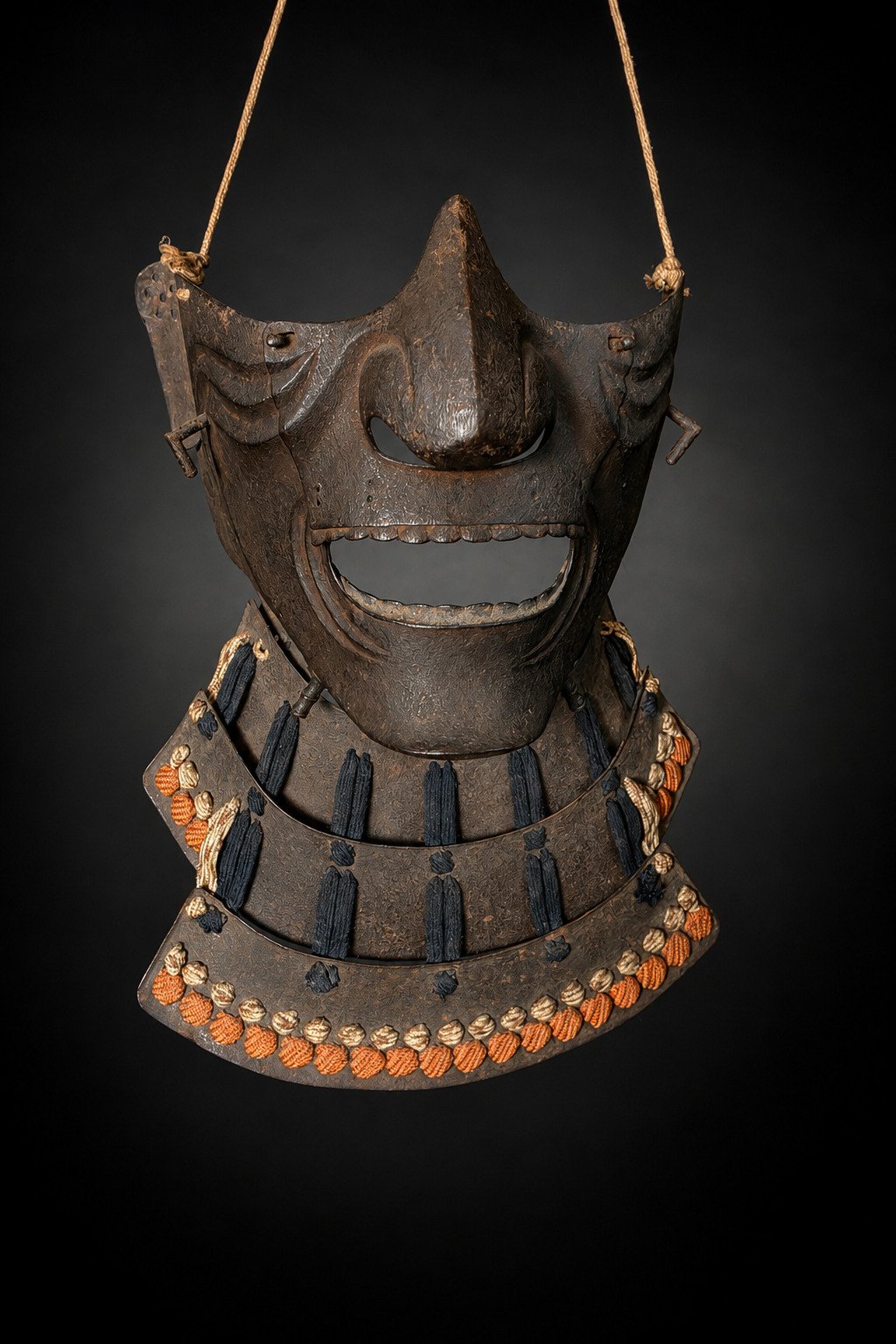 Edo Period Iron Mempō with Yodare-kake | Supein Nihonto