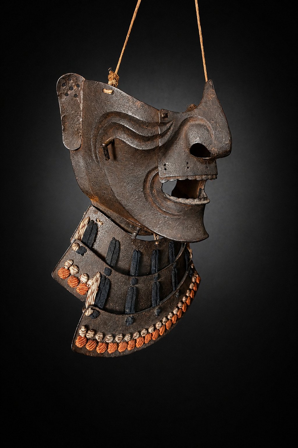 Edo Period Iron Mempō with Yodare-kake | Supein Nihonto
