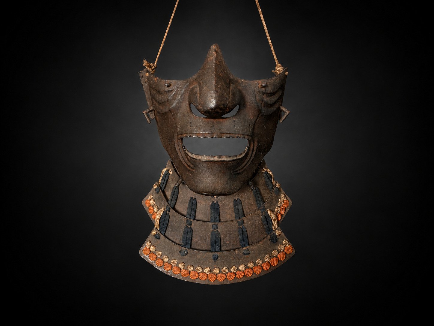 Edo Period Iron Mempō with Yodare-kake | Supein Nihonto