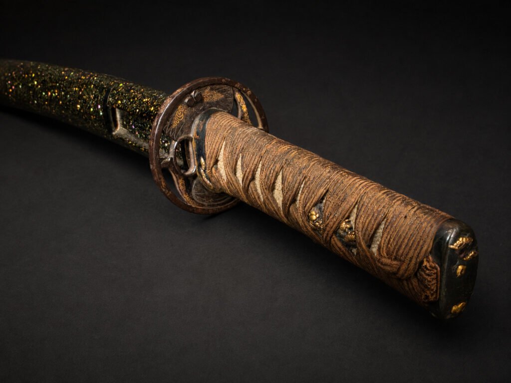 Edo Period Koshirae with Gold-Flecked Lacquer Saya