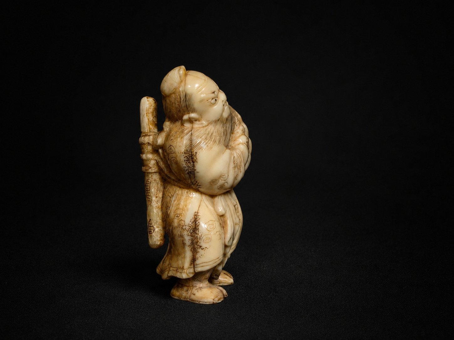Edo Walrus Ivory Netsuke – Shoki Demon Queller
