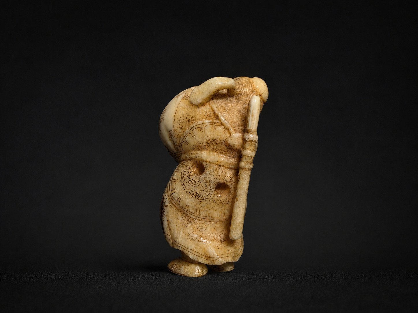 Edo Walrus Ivory Netsuke – Shoki Demon Queller