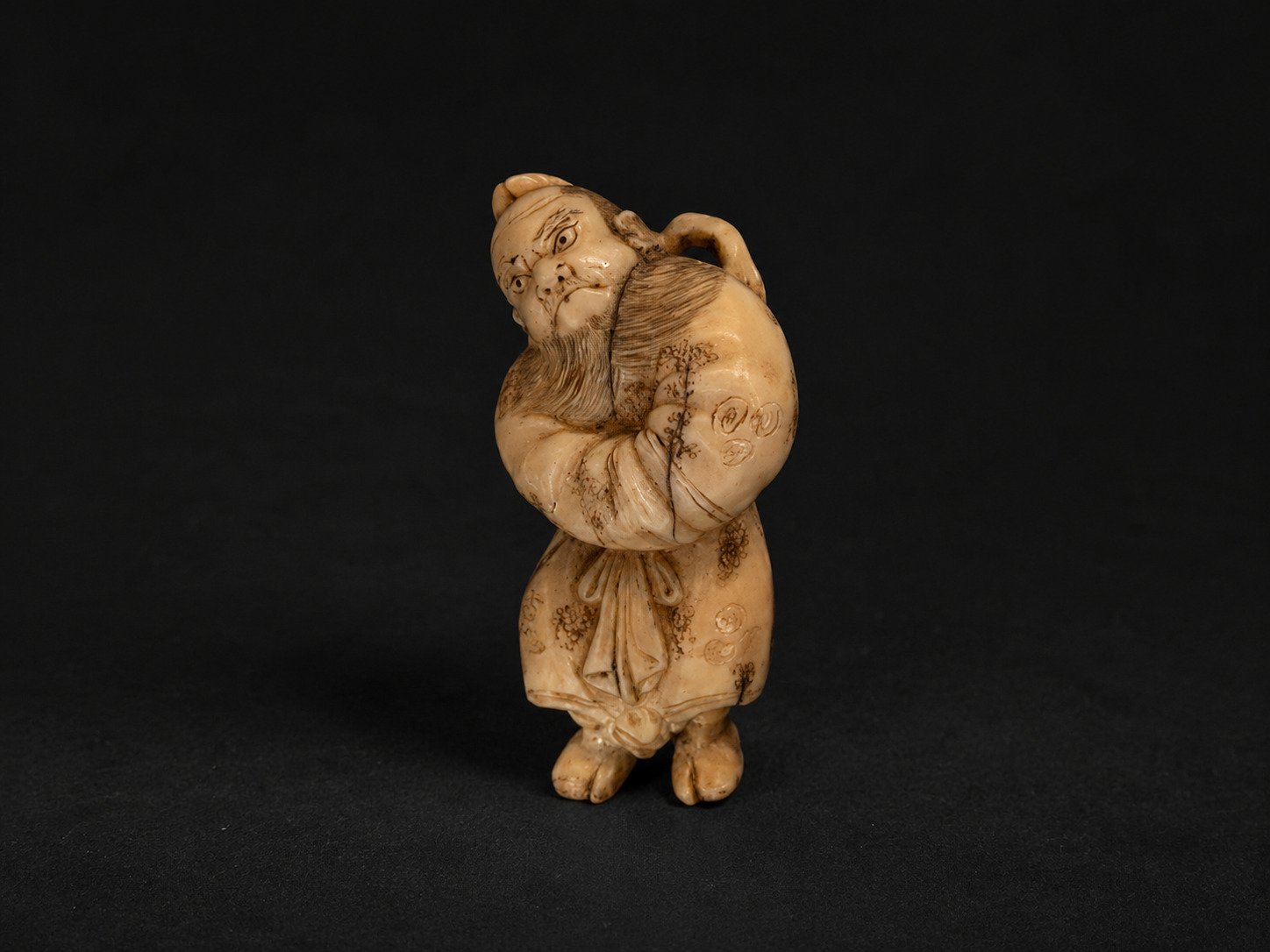 Edo Walrus Ivory Netsuke – Shoki Demon Queller