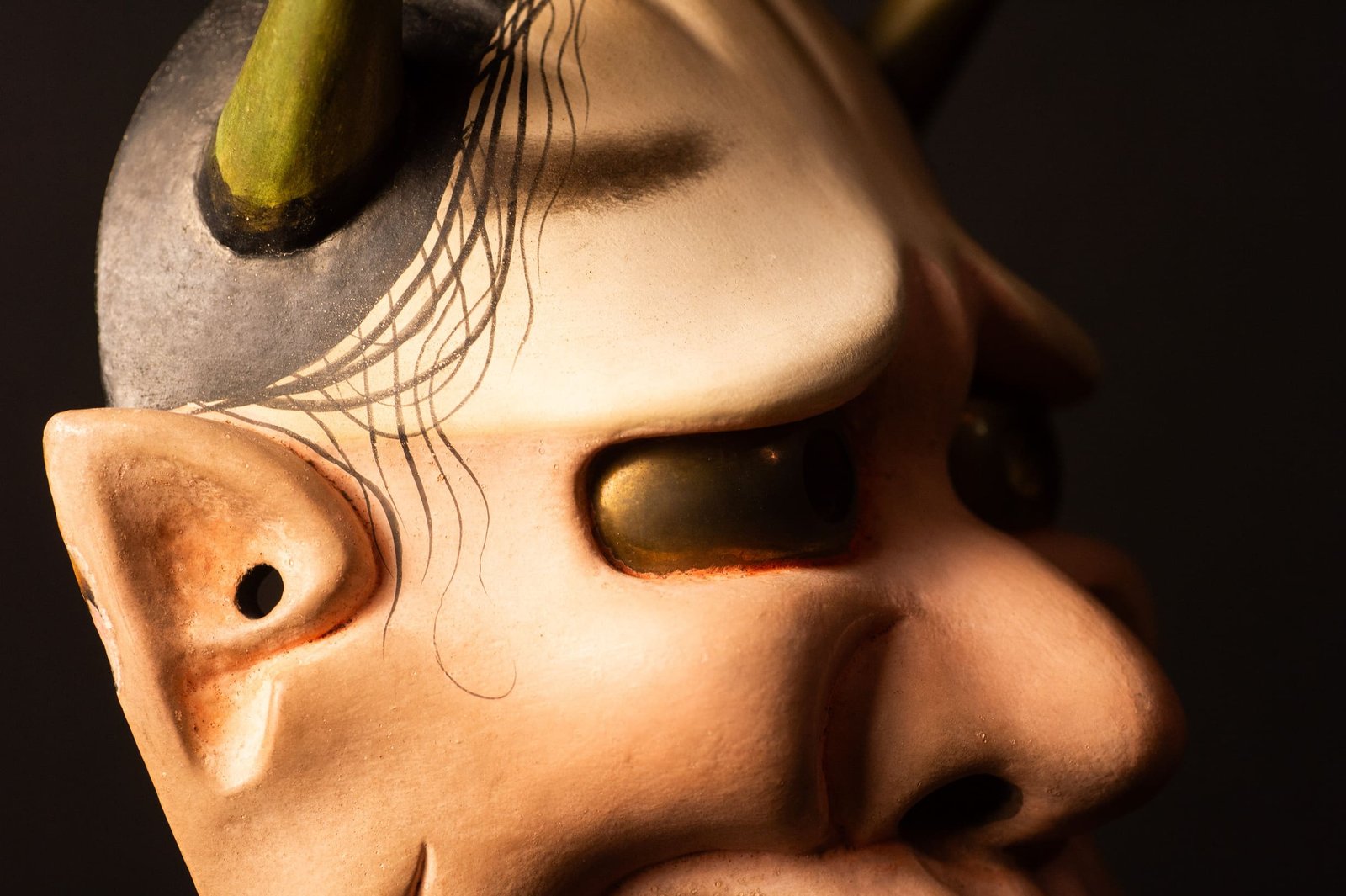 Hannya Noh Mask — Carved Hinoki, Shōwa Period