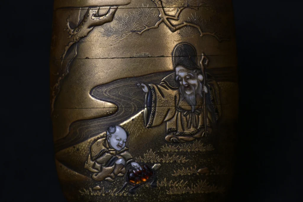 Inro Makie Shibayama Fukurokuju