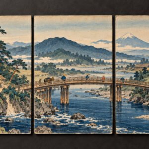 Japanische Holzschnitt-Triptychen