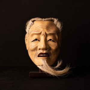 Jō Noh-masker van een oude man – Taishō – Shōwa Japan