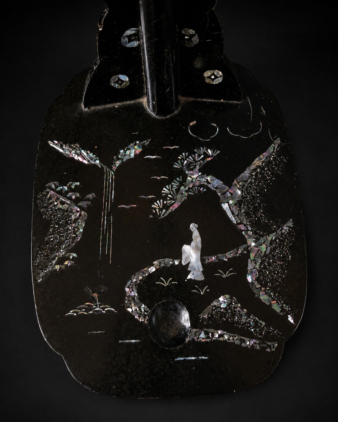 Late 19th Century Katana-kake with Aogai Raden Landscape
