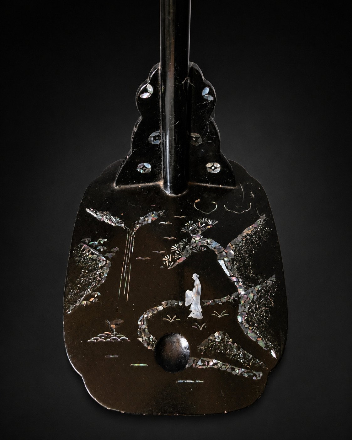 Late 19th Century Katana-kake with Aogai Raden Landscape