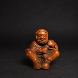 Netsuke Meiji in bosso – Contadino con Kappa