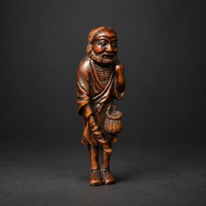 Old Fisherman Netsuke with Carp – Edo Period, 19th Century