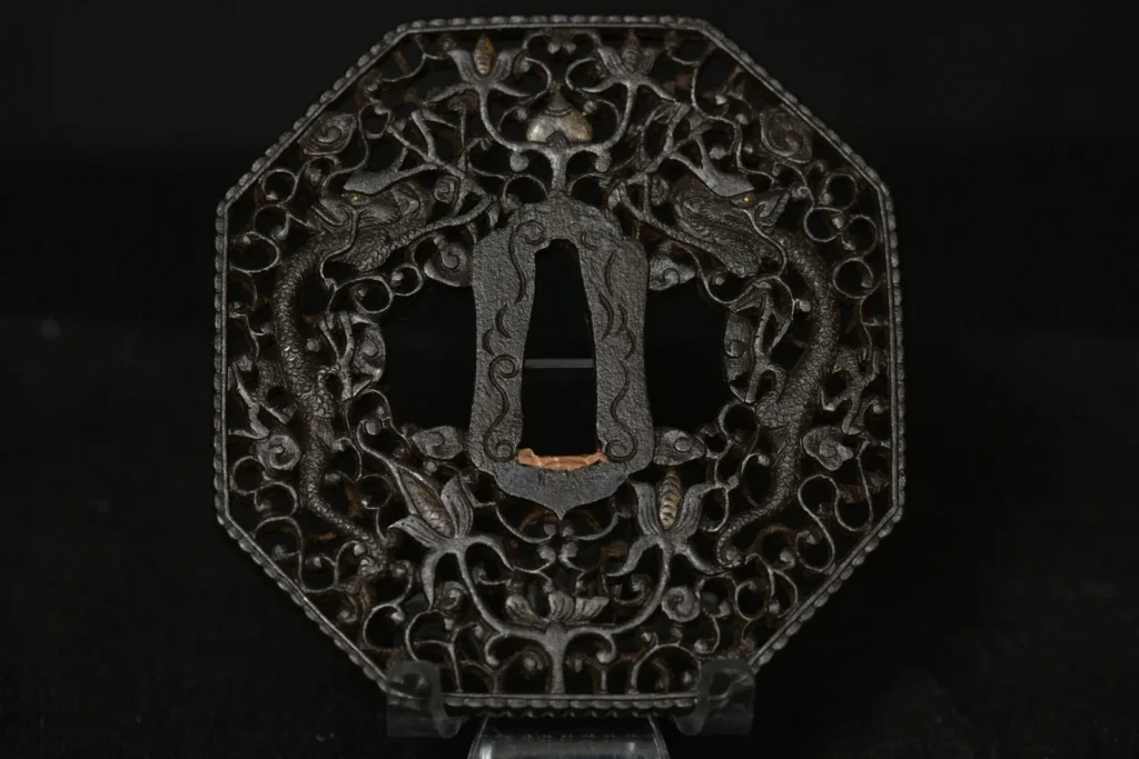 Octogonal iron nanban tsuba