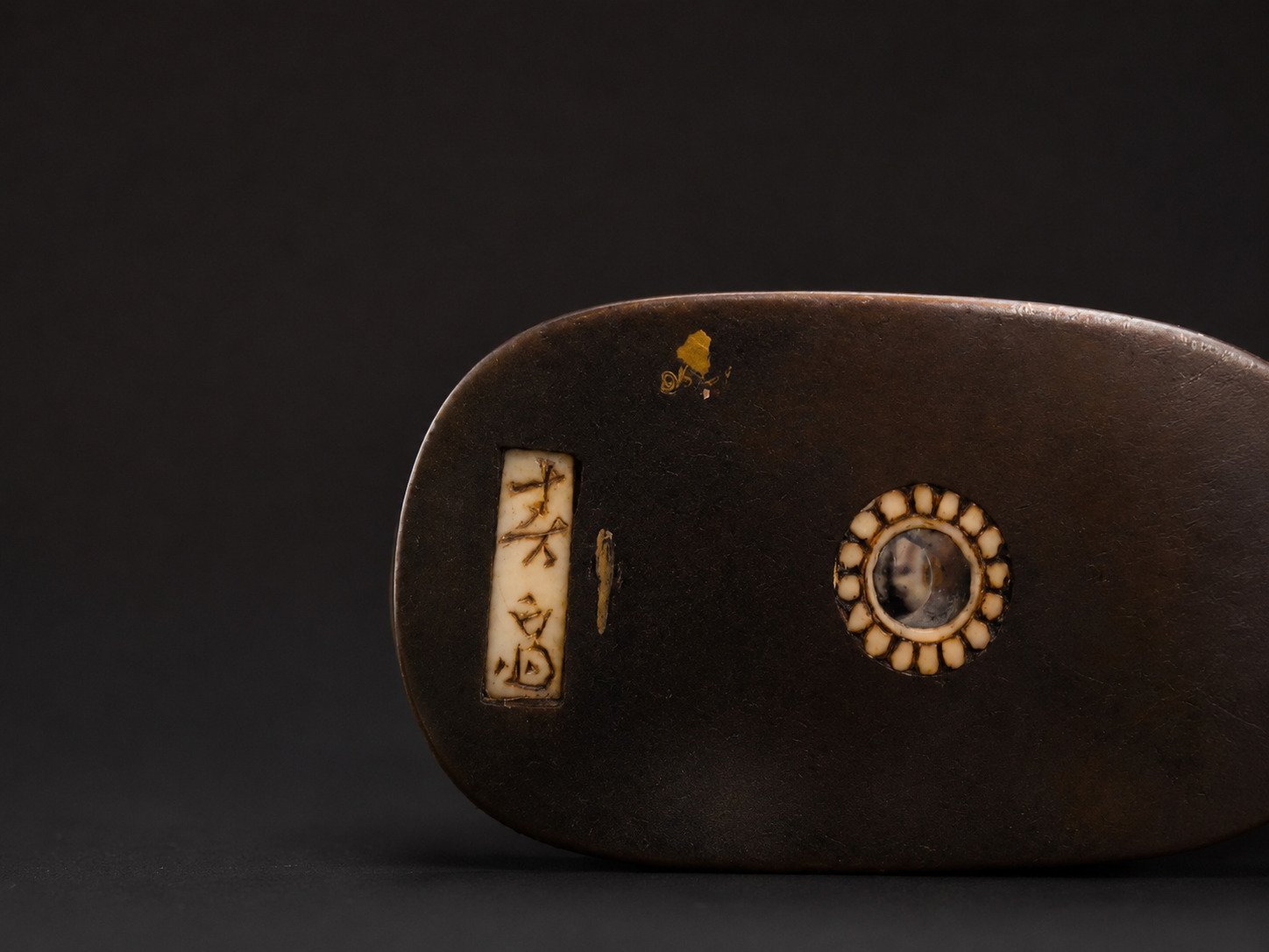 Oni vs Skeleton Sumo Netsuke with Ivory Inlay