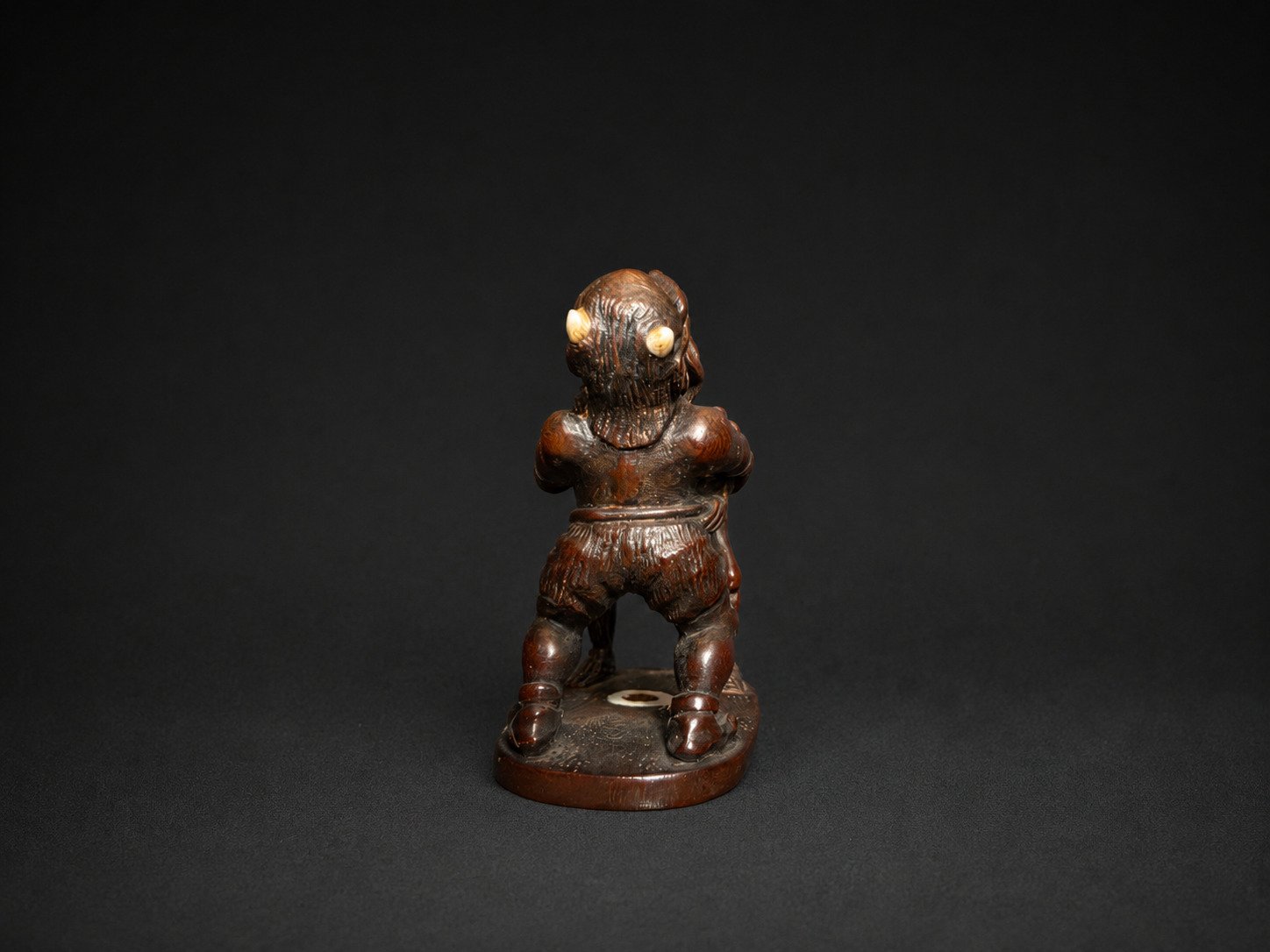 Oni vs Skeleton Sumo Netsuke with Ivory Inlay