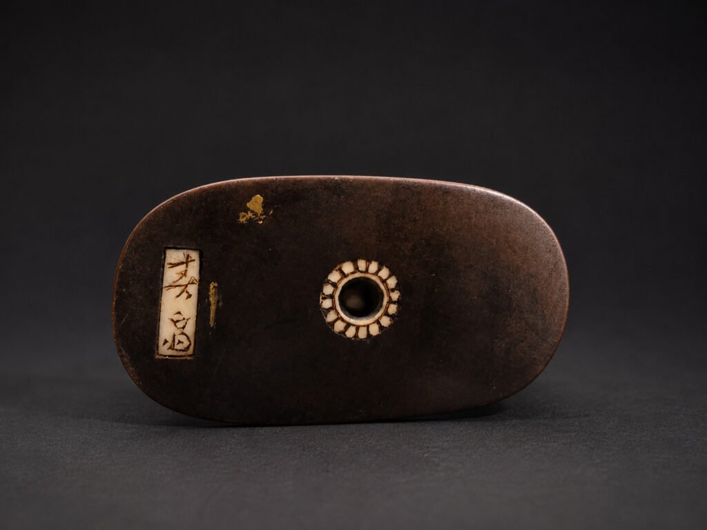 Oni vs Skeleton Sumo Netsuke with Ivory Inlay